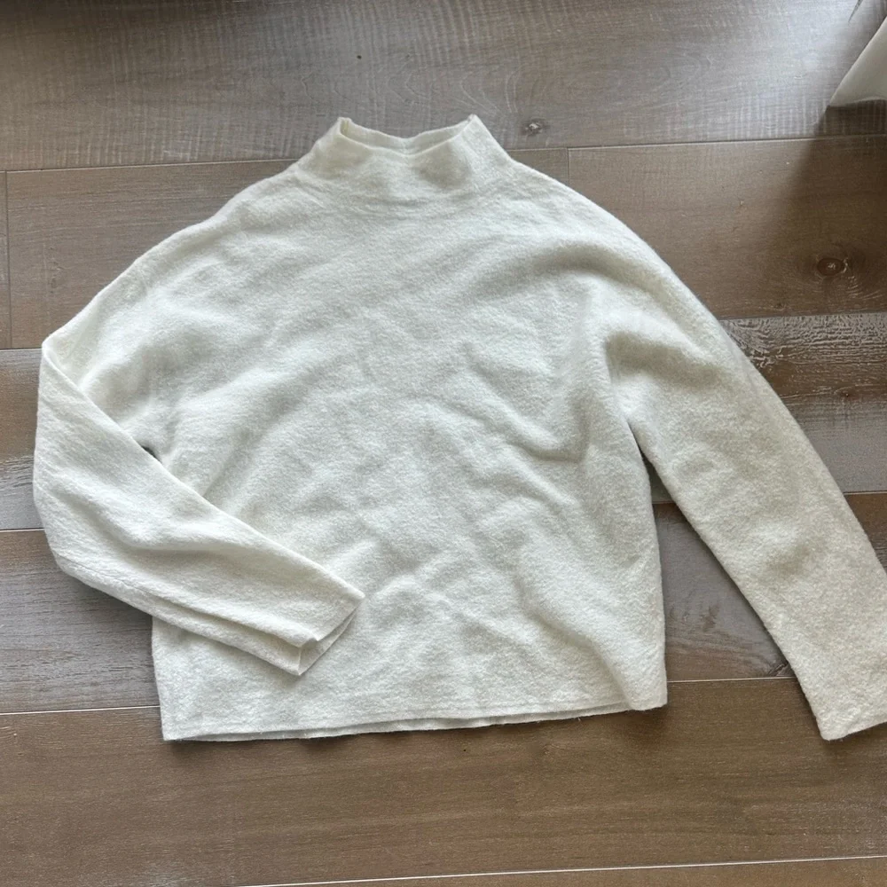 Aritzia Merino Wool Turtleneck in Whisper White - Picture 7 of 9